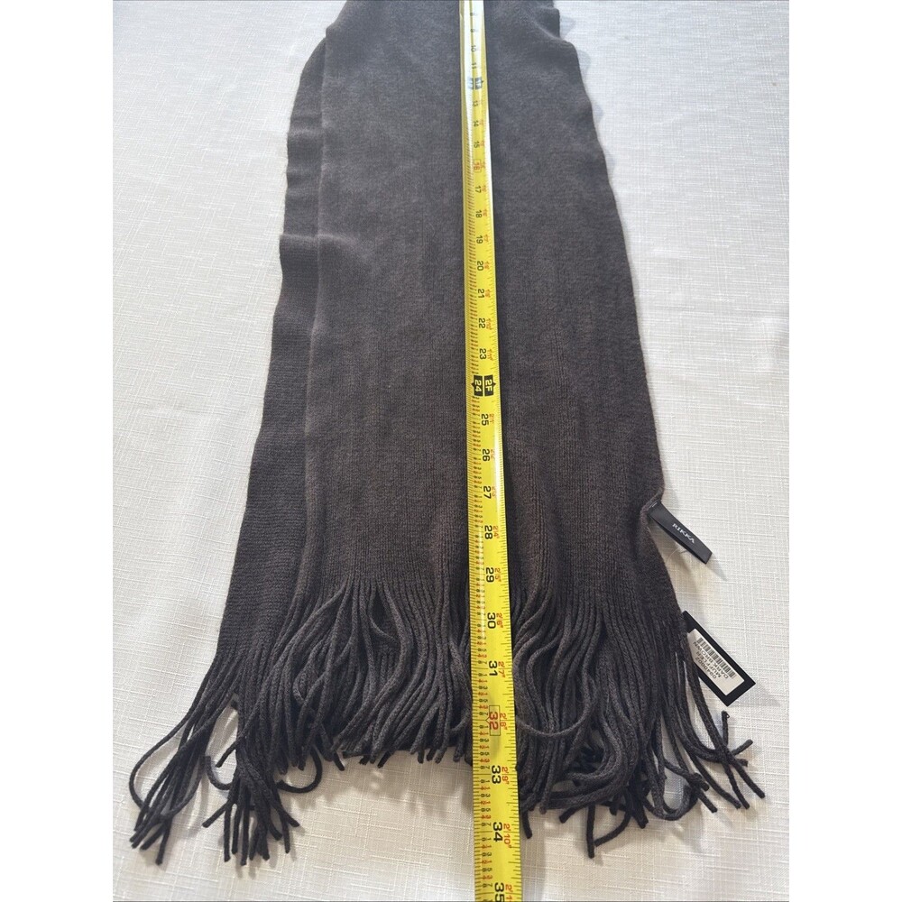 NWT Rikka Brown Fringed Super Cozy Soft Scarf - Picture 6 of 6
